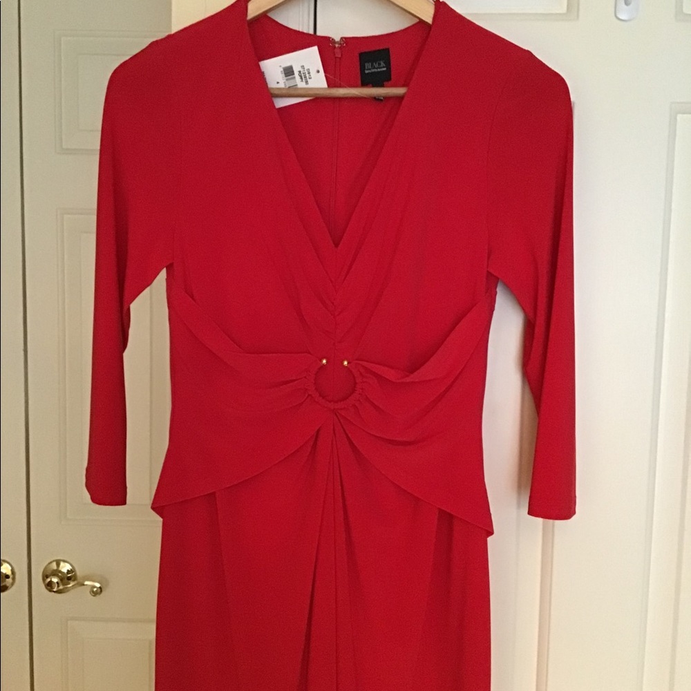 NWT Red V-Neck Dress - Picture 2 of 4